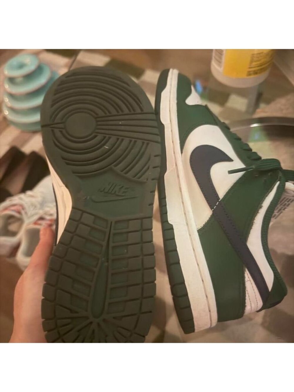 Nike Women's Dunk Low Green and Navy size 7W - Picture 5 of 5
